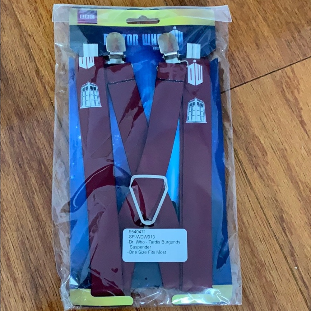 Dr Who Burgundy Suspenders